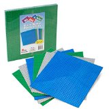 Brick Building Base Plates By SCS - Large 10x10 Baseplates 6 Pack Variety Pack - Tight Fit with Lego