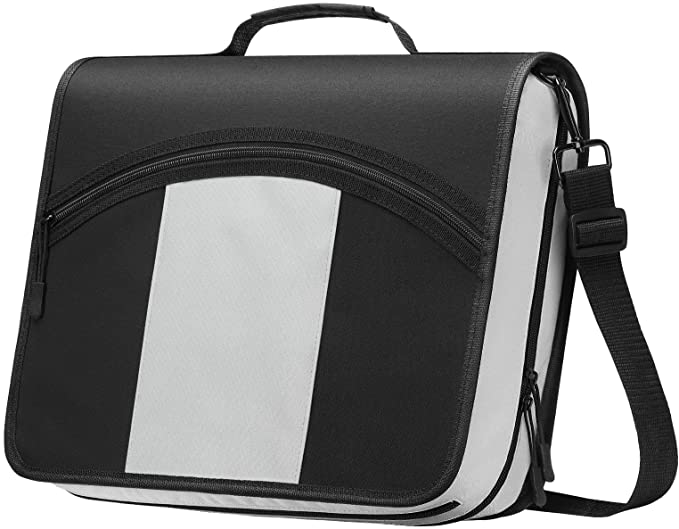 MoKo Zipper Binder, 3 inch 3 Ring Binder with Zipper, 600 Sheet Capacity Multi-Pocket School Binder Organizer, Handle and Shoulder Strap Included, Black & Gray