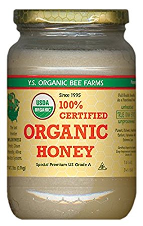 YS Organic Bee Farms CERTIFIED ORGANIC RAW HONEY 100% CERTIFIED ORGANIC HONEY Raw, Unprocessed, Unpasteurized - Kosher 32oz (Pack of 2)