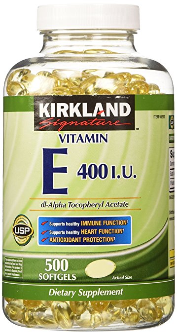 Kirkland Signature Vitamin E 400 I.U. 500 Softgels, Bottle