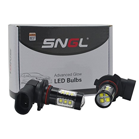 SNGL 9005 ( HB3 ) Super Bright CREE LED DRL Fog Light bulbs - Plug-and-Play - 6000K Cool White (Pack of 2)