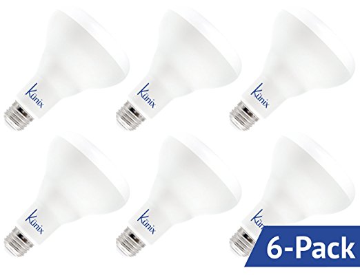 Kunix 6 - Pack of BR30 LED Light Bulb ComfortVIEW, 9W (65W Eq), Daylight Glow (4000K), 650 Lumens, Medium Screw Base (E26), Wide Flood Light Bulb, 120° Beam Angle, UL and ENERGY STAR