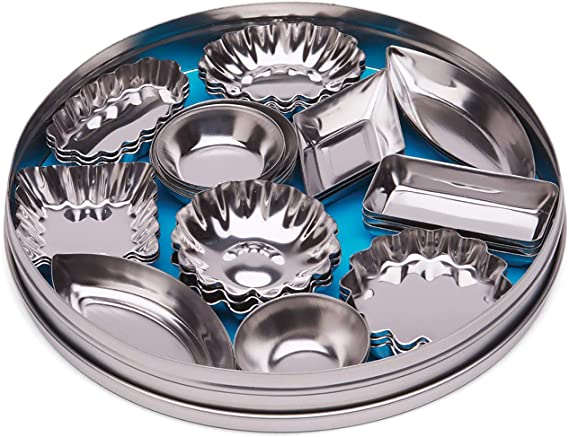 Fox Run 3620 Mini Tartlet Set, Tin Plated Steel, 36-Piece