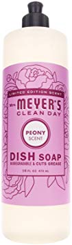 Mrs. Meyer's Clean Day Dish Soap, Peony, 16 oz (Pack of 1)