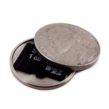 Micro SD Card Covert Coin - Secret Compartment Spy Gadget (US Nickel)