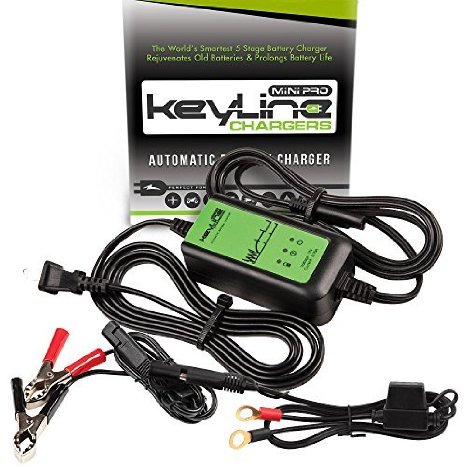 KeyLine Chargers KC-75A-MP 12V 0.75 Amp Automatic Mini Pro Car Battery Charger (5 Stage Maintainer, Conditioner, Desulfator and Tender)