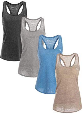 FITTIN Women's Racerback Workout Tank Tops - Activewear Shirts for Yoga Sport Running Exercise Gym