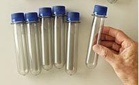 25mm X 150mm (1" X 5.75") 50ml Polycarbonate Test Tubes with Screw Caps 6/pk