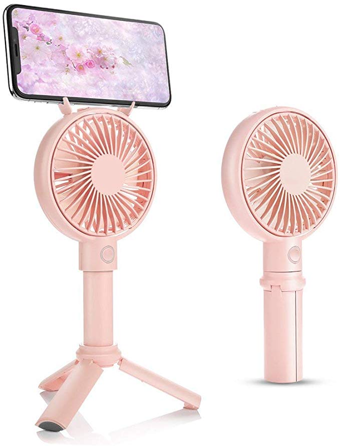 Benks Portable Mini Handheld Fan USB Rechargeable Summer Cooling Desktop Fan with LG 3350mAh Battery (Pink)