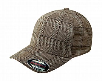 Premium Original Flexfit Glen Check Plaid Hat Baseball Blank Cap Fitted Flex Fit 6196