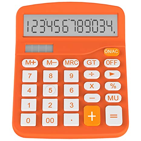 Calculator, Helect Standard Function Desktop Calculator (Orange) - H1001A