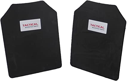 Tactical Scorpion Gear 10mm Paintball Airsoft Pair 11 x 14 Shooter's Cut Protective Vest Trauma Pad Plates