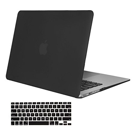 Macbook Air 13 Inch Case, JelyTech 2 In 1 Plastic Hard Protective Case with Keyboard Cover for Macbook Air 13" (Model A1369 and A1467) Matte Black
