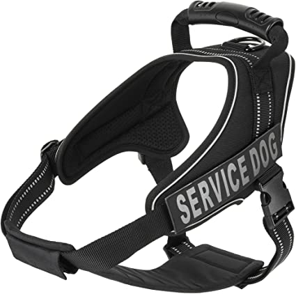 Service Dog Vest Harness - Military Grade Assistance Dog Harness with Removable Reflective Patches - Comfortable & Safe - Handle for Maximum Training, Walking Control (Free ADA Card Download)
