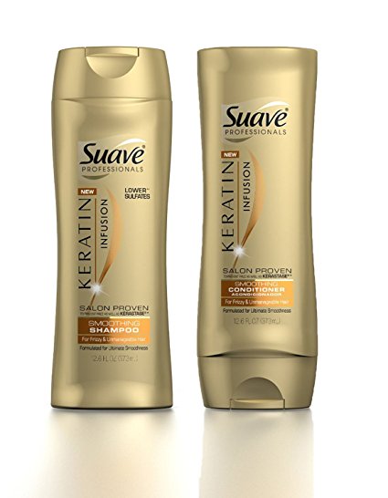 Suave Professionals Keratin Infusion Smoothing Shampoo & Conditioner, 12.6 Ounce