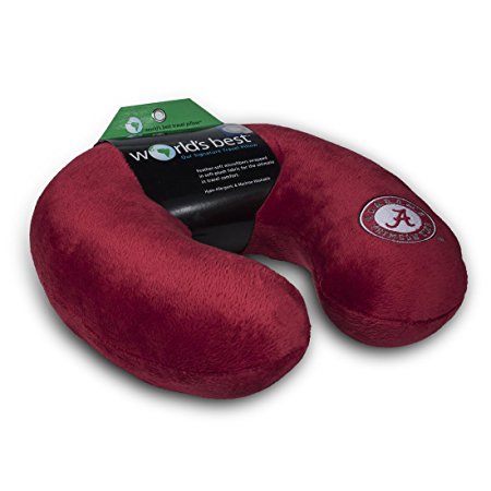 World's Best NCAA Feather-Soft Microfiber Neck Pillow, Alabama Crimson Tide, Crimson