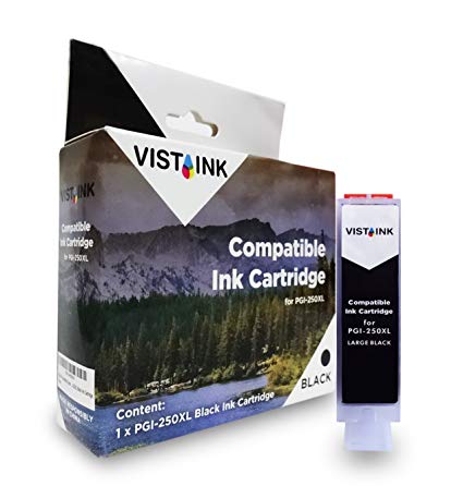 Vista Ink Compatible Canon 250XL PGI-250XL Ink Cartridge High Yield Black Replacement for HP Printers - Ideal for Black and White Printing - 1 Pack