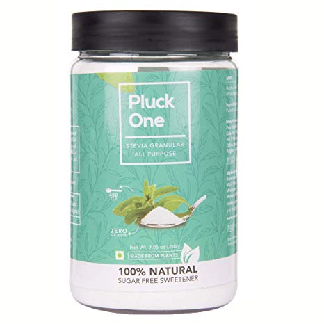 Pluck One Stevia All Purpose, 100% Natural Sugar Substitute, Zero Calorie, Sugar Free, 200 gms