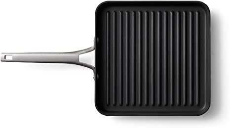 Calphalon Premier Hard-Anodized Nonstick 11-Inch Square Grill Pan, 11 Inch, Black