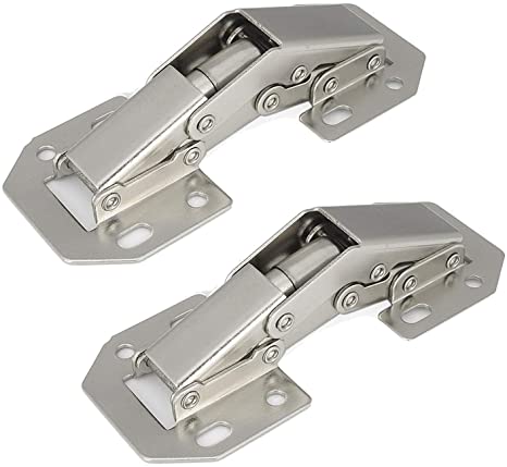 Probrico 1 Pair Concealed Cupboard Door Hinges,Hinges for Drawer Window Cupboard Cabinet Door Hinges,No Slot Required - Easy to Install