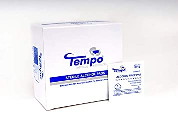 Tempo Sterile Alcohol Pad Swabs - 200 small wipes per box