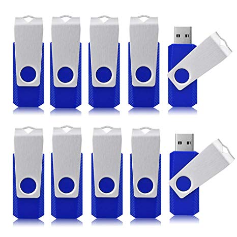 Aiibe 8 GB Flash Drive USB Flash Drive 10 Pack USB 2.0 Thumb Drive Bulk Flash Drive USB Drives 8GB, Blue