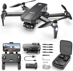 Holy Stone HS720R 3 Axis Gimbal GPS Drones for Adults with Camera 4K EIS; FPV RC Drone, Foldable Quadcopter with 10000 Feet Video Transmission Control Range, Brushless Motor, Follow Me, Auto Return