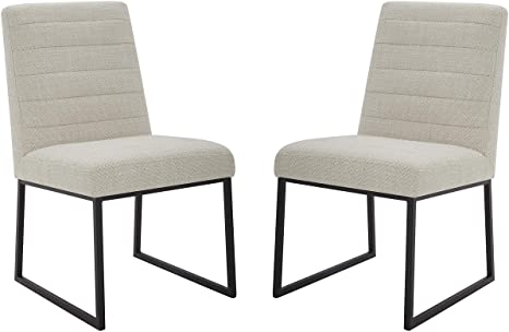 Amazon Brand – Rivet Decatur Modern Upholstered Dining Chair, 21"W, Set of 2, Stucco