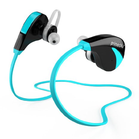 Primed4U® Best Bluetooth Headphones with Mic | Wireless Stereo In-Ear Sport Headphones [Blue]