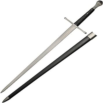 SZCO Supplies 49" Handmade Medieval Style Replica Broad Sword with Scabbard, Black (BT-2703)