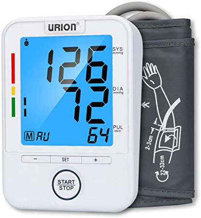 Phileex Blood Pressure Monitor Upper Arm Sphygmomanometer - Automatic Blood Pressure Machine Large Cuff Digital Blood Pressure Cuff- New Version 2 User Mode Blue Backlight