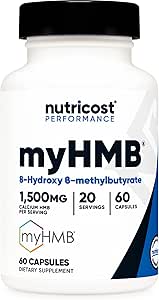 Nutricost myHMB Capsules 1,500MG Calcium HMB Per Serving, 60 Capsules, 20 Servings - Performance Line, Calcium B-Hydroxy B-Methylbutyrate Monohydrate