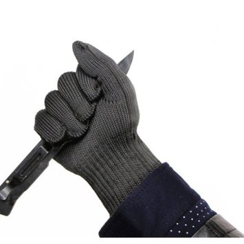 Inf-way EN388 Stainless Steel Wire Mesh Cut Resistant Mechanic Gloves Level 5 Protection Cut-proof Chain Saw Band Safty Working Kitchen Butcher Gloves (1 Pair)