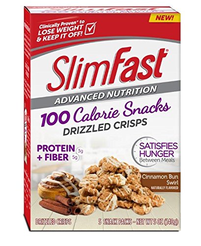 Slim Fast Advanced Nutrition Drizzled Crisps Snacks, Cinnamon Bun Swirl, 5 Ounce