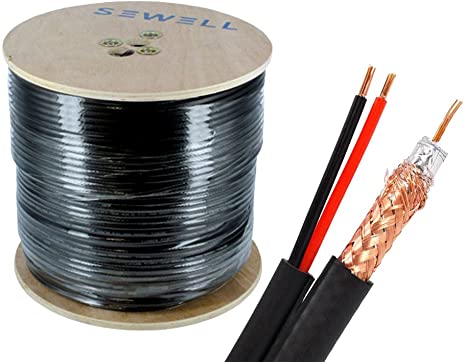 Sewell Direct SW-22856 Bulk RG59 Power 1000-Feet Spool Siamese Cable