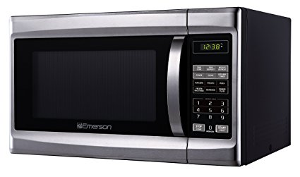 Emerson MW1338SB, 1.3 CU. FT. 1000 Watt, Touch Control, Stainless Steel Front, Black Cabinent Microwave Oven