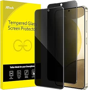 JETech Privacy Screen Protector for Samsung Galaxy S24 5G 6.2-Inch, Anti-Spy Tempered Glass Film, Fingerprint ID Compatible, 2-Pack