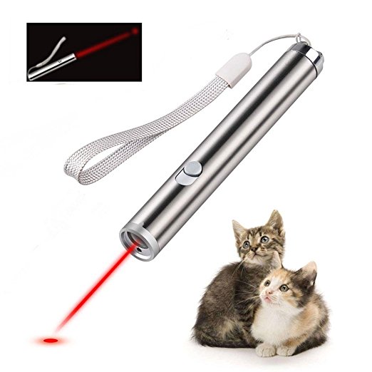 KOBWA Cat Catch LED Chasing Toy Chaser Toys Interactive Toy with 2 in 1 Function LED Flashlight and Red Light Pointer for Training, Exercise