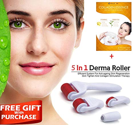 Derma Roller Cosmetic Needling Instrument For Face, Micro Needle.25mm   | Includes Free Storage Case