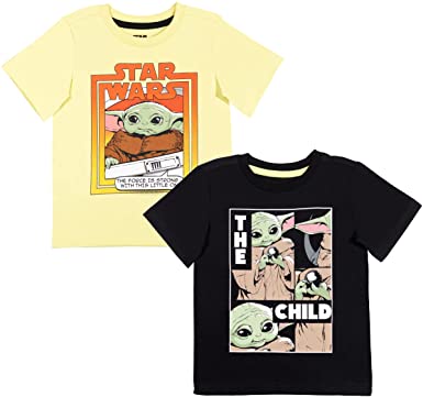 STAR WARS Mandalorian The Child Boys 2 Pack Graphic Short Sleeve T-Shirt