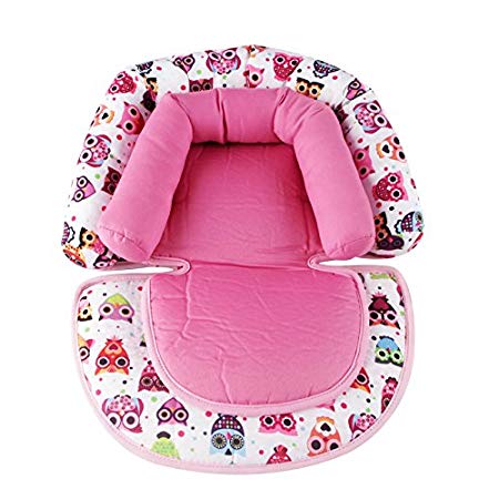 Infant Head Support for Car Seat, KAKIBLIN Baby Soft Neck Support Pillow, Pink