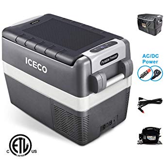 ICECO JP40 Portable Refrigerator Freezer Fridge 12V Cooler, 40 Liters Compact Refrigerator, 0℉～50℉, DC 12/24V, AC 110-240V, for Car, Truck, RV, Van, Outdoor, Camping, Picnic