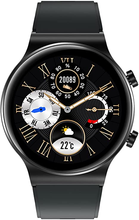 AiMoonsa Smart Watch, Full HD Touchscreen Smartwatch, Long Battery Life, SpO2, Heartrate Monitoring,Sleep Tracking Calorie Step Counter, Call Message Notification IP68 Waterproof Smart Watch for Men