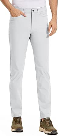 CRZ YOGA Men's All Day Comfy Golf Pants with 5-Pocket - 30"/32"/34'' Quick Dry Lightweight Casual Work Stretch Pants