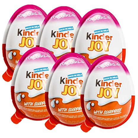 Chocolate Kinder Joy for Girls with Surprise Inside (6-Pack)