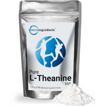 Micro Ingredients Pure L-Theanine 99% Powder - Promote Relaxation & Nervous System Health (110 grams / 3.88 oz)