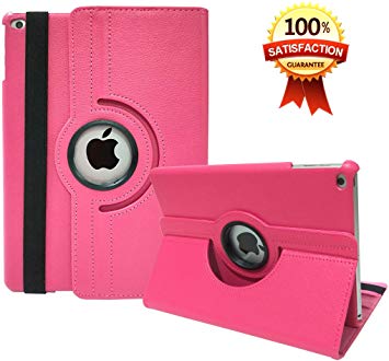 CenYouful iPad Case Fit 2018/2017 iPad 9.7 6th/5th Generation - 360 Degree Rotating iPad Air Case Cover with Auto Wake/Sleep Compatible with Apple iPad 9.7 Inch 2018/2017 (Rose)