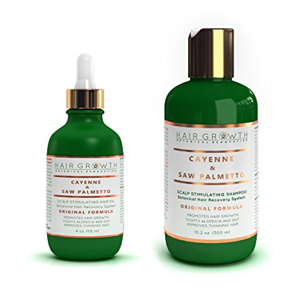STEPS 1 & 2 Value Set: Cayenne - Saw Palmetto Natural Hair Growth Shampoo and Scalp Treatment For Hair Loss and Hair Thinning Prevention - Lab Formulated Alopecia and DHT Blocking