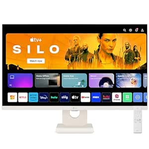 LG 27SR50F MyView Smart Monitor (27", 68.6cm), FHD IPS Display (1920 x 1080) with webOS, Work & Play Smarter, ThinQ Home Dashboard, AirPlay 2   Screen Share   Bluetooth, Stylish Design - White