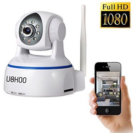 IP Camera Uokoo 1080p WiFi Security Camera Plug and Play PanTilt with 2-Way Audio Night Vision Baby Video Monitor Nanny CamMotion Detection Wireless IP Webcam White-1080P